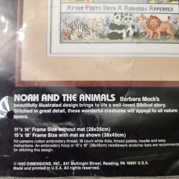 Dimensions Vintage Noah and The Animals Cross Stitch Kit - Picture 4 of 5